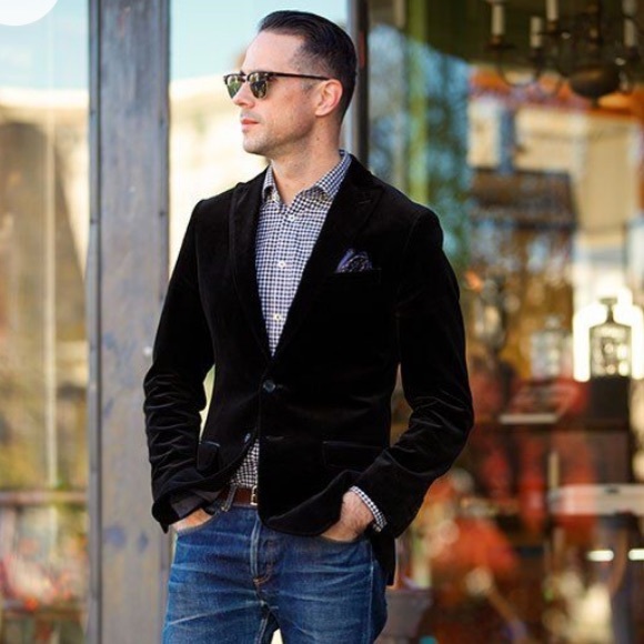 MARC ANTHONY BLACK VELVET JACKET TUXEDO BLAZER SPORT COAT VELOUR HOLIDAY - Picture 6 of 16